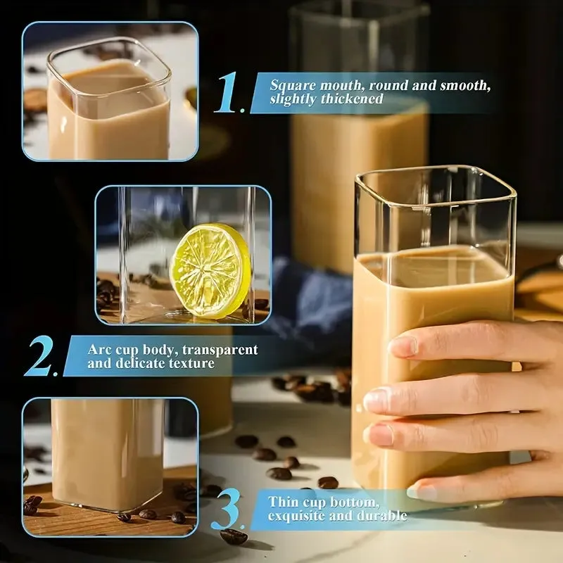 Borosilicate Square Glass Drinking Cup