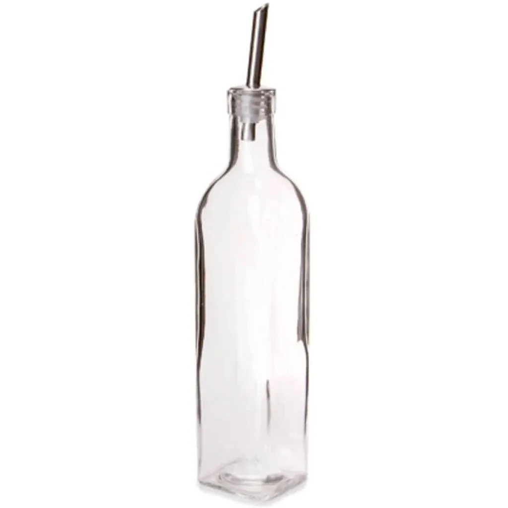 Bottle with Pour Spout Clear Glass 12 inches