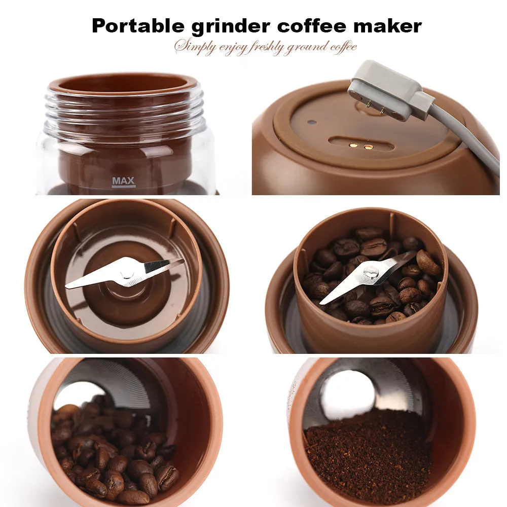 Brown All in1 Anywhere Portable Drip Pour Over Coffee Maker   Electric Grinder   Juice Blender Anywhere Freshly Ground Coffee