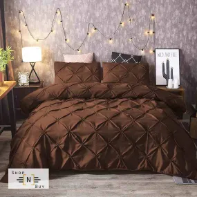 Brown Pintucks Duvet Set - 8 Pieces