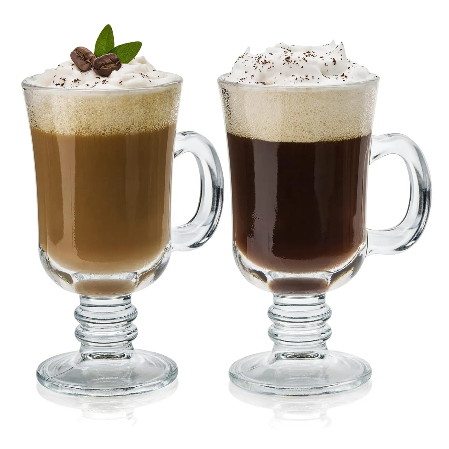 CAPPUCCINO & HOT CHOCOLATE GLASS MUG (MADE IN EUROPE) - PACK OF 2