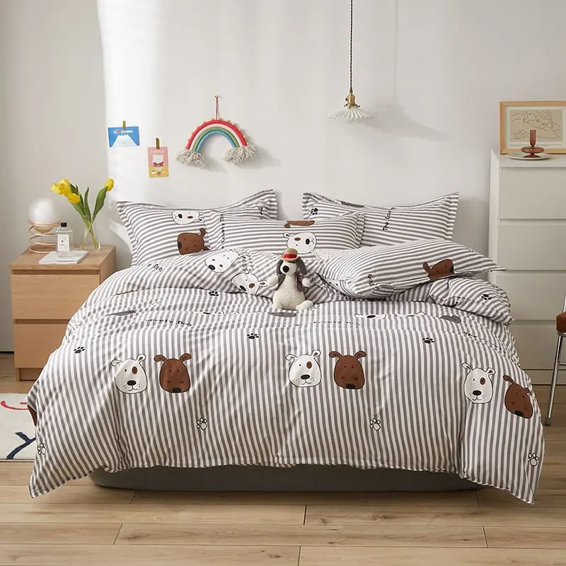 Cartoon Couple Puppy Bedding Sets