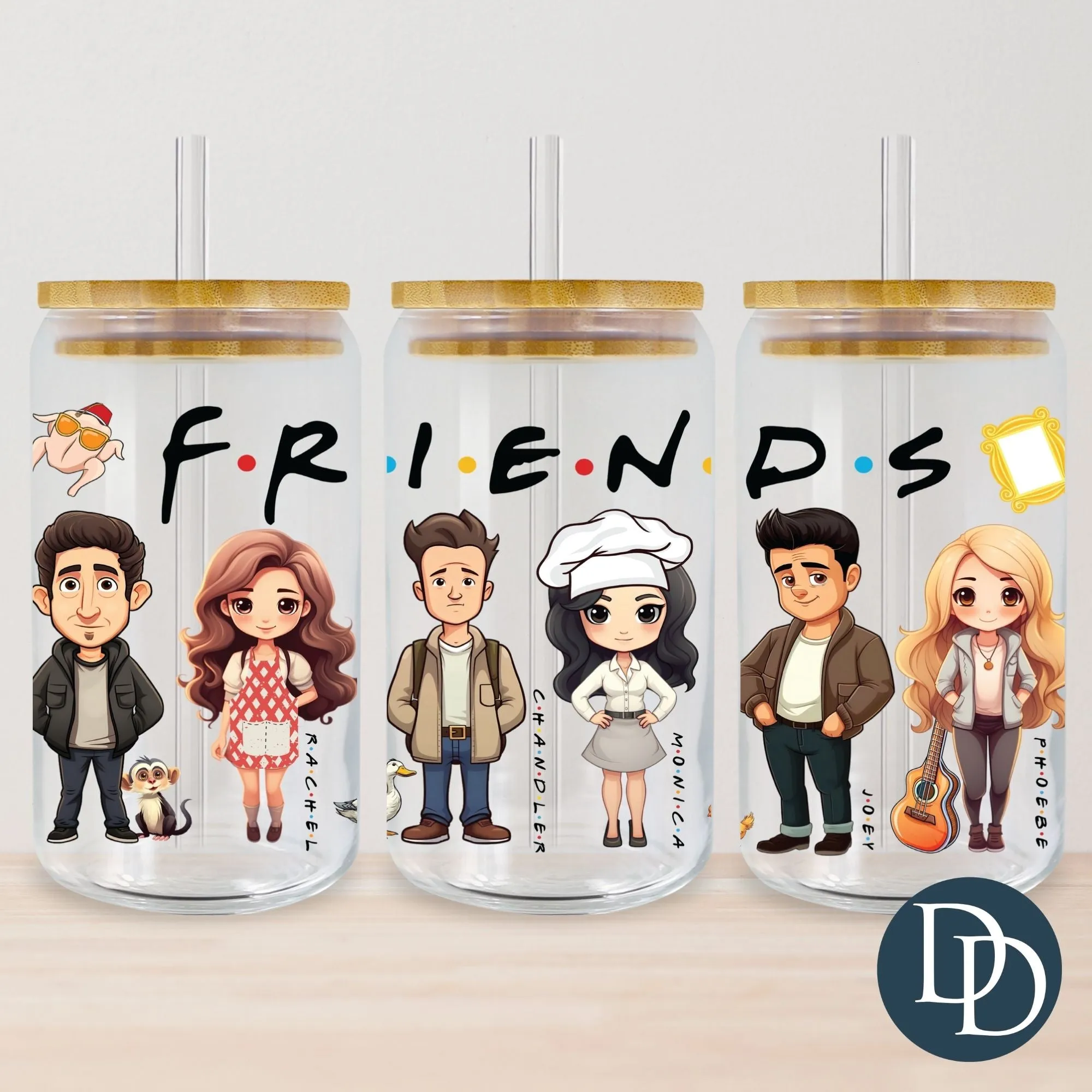 Cartoon Friends UV DTF Cup Wrap