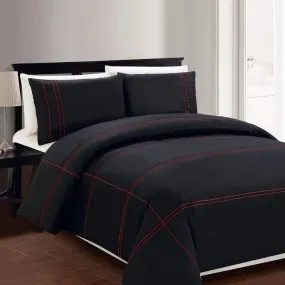 Cedano 3 Piece Duvet Cover Set - Black