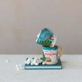 Ceramic Mug w/ Holiday Scene & Saying 12oz