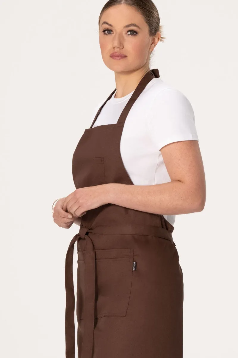 Ceylany Brown Bib Apron (5 Pockets)