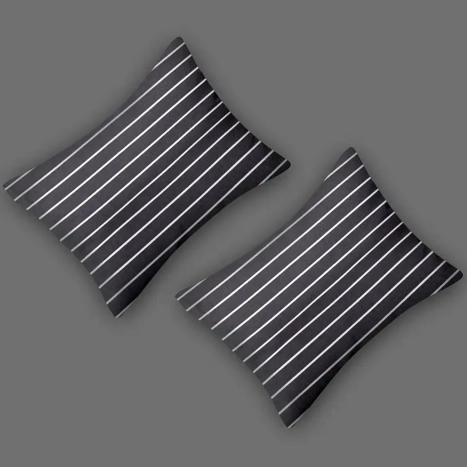 CGK Duvet Cover Set-Charcoal Pin Stripes