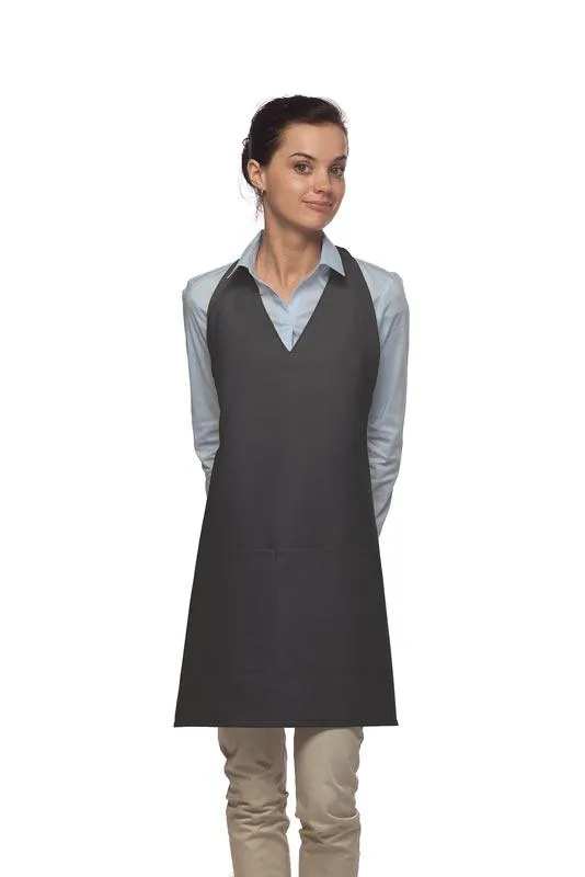 Charcoal Deluxe V-Neck Tuxedo Apron (2 Pockets)