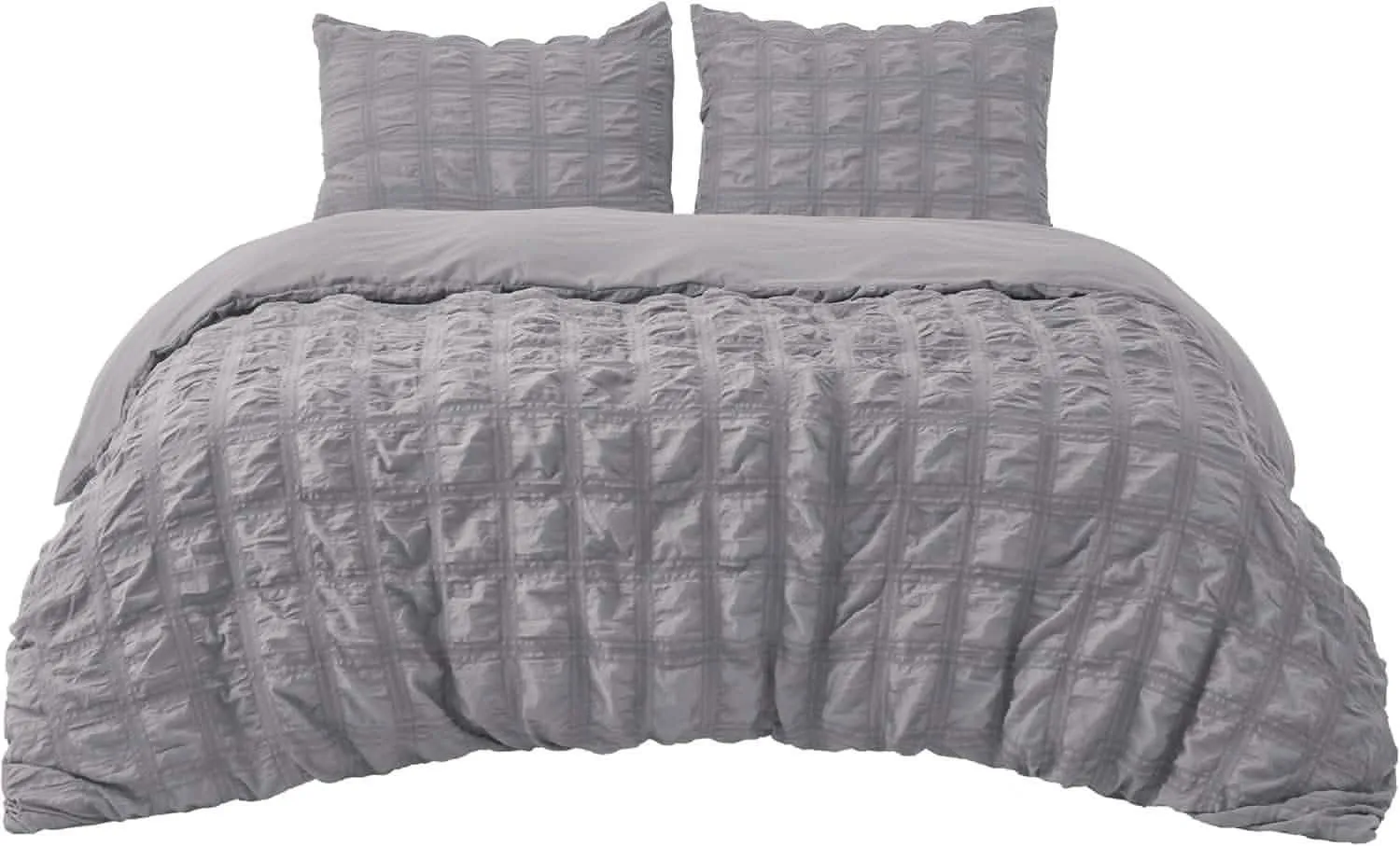 Checkered Seersucker Duvet Cover Set