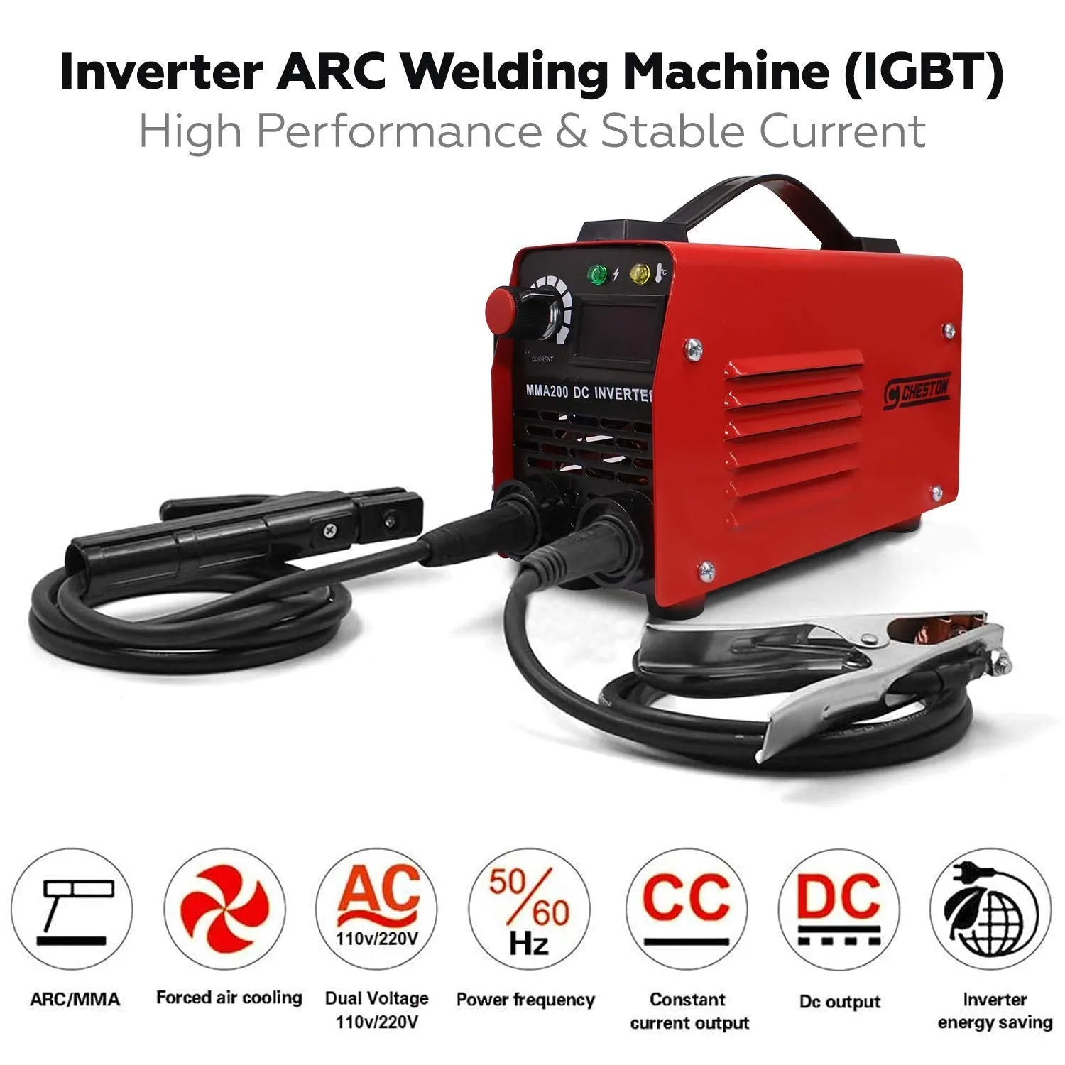 Cheston Set of 200A Portable Inverter Auto ARC/MMA Stick Compact Welding Machine | IGBT Technology   850W Angle Grinder | For Cutting Grinding Polishing