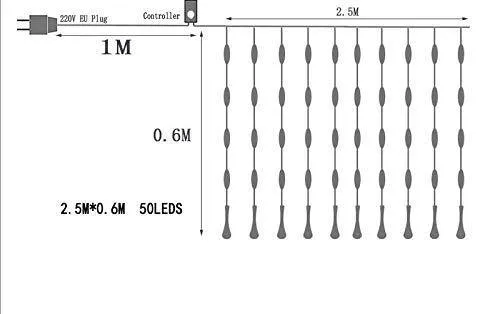 CITRA LED Curtain String Lights 8 Modes Lights for Home,Office, Diwali, Eid & Christmas Decoration (100 led Water Drop, Warm White)