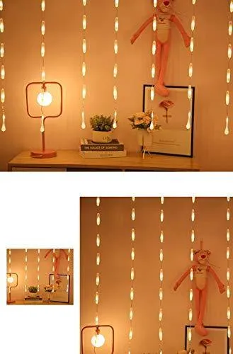 CITRA LED Curtain String Lights 8 Modes Lights for Home,Office, Diwali, Eid & Christmas Decoration (100 led Water Drop, Warm White)