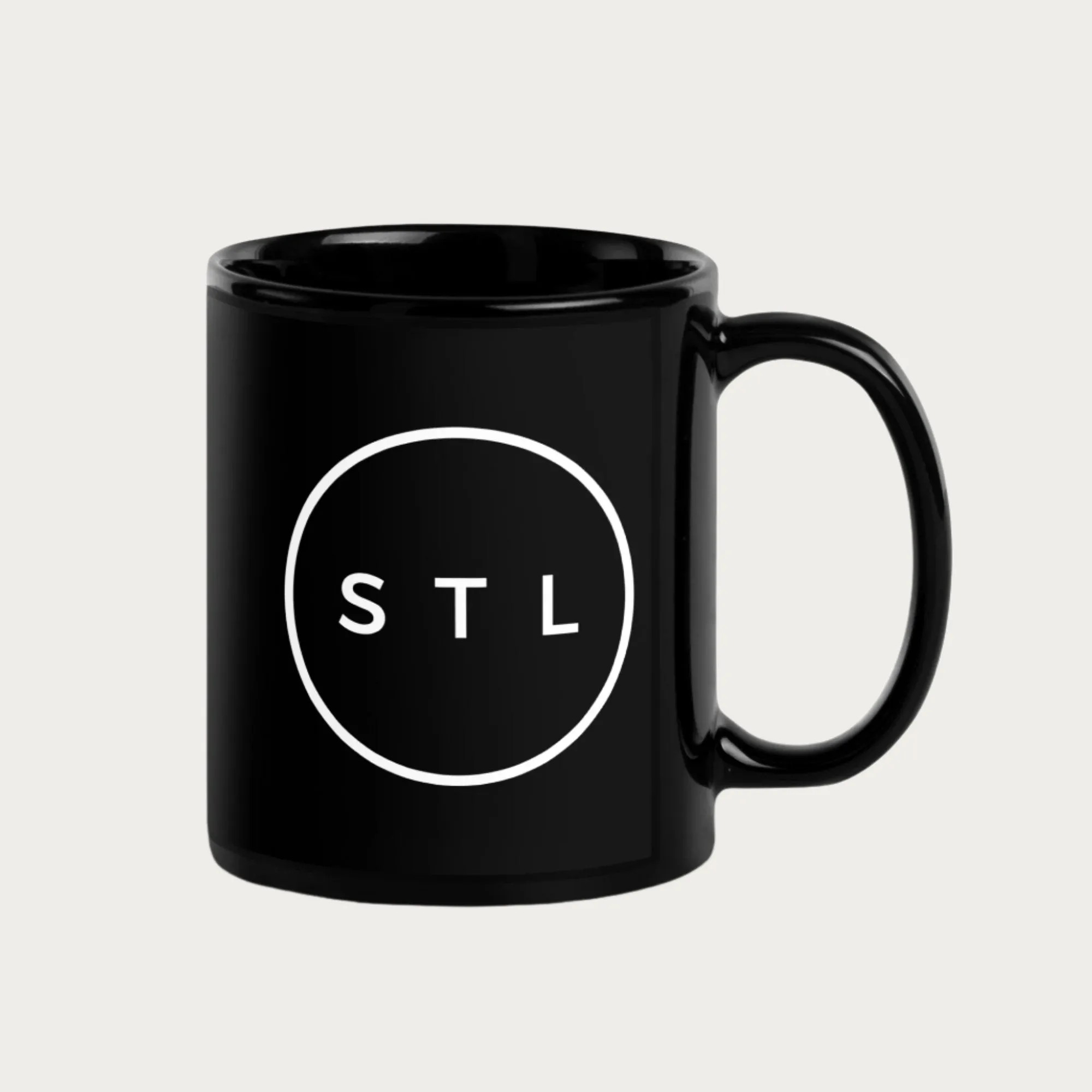 City Circle Black Glossy Mug