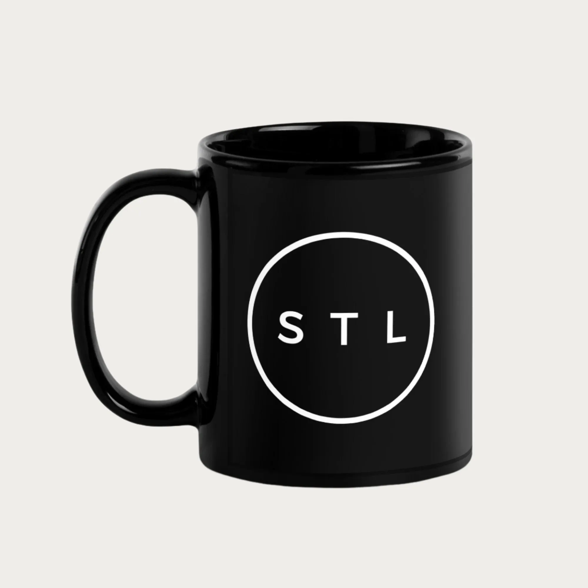 City Circle Black Glossy Mug