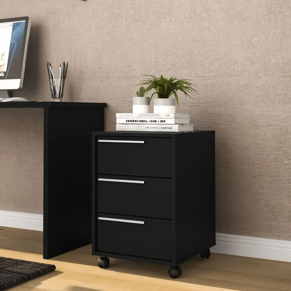 Click 3 Drawer Pedestal Black