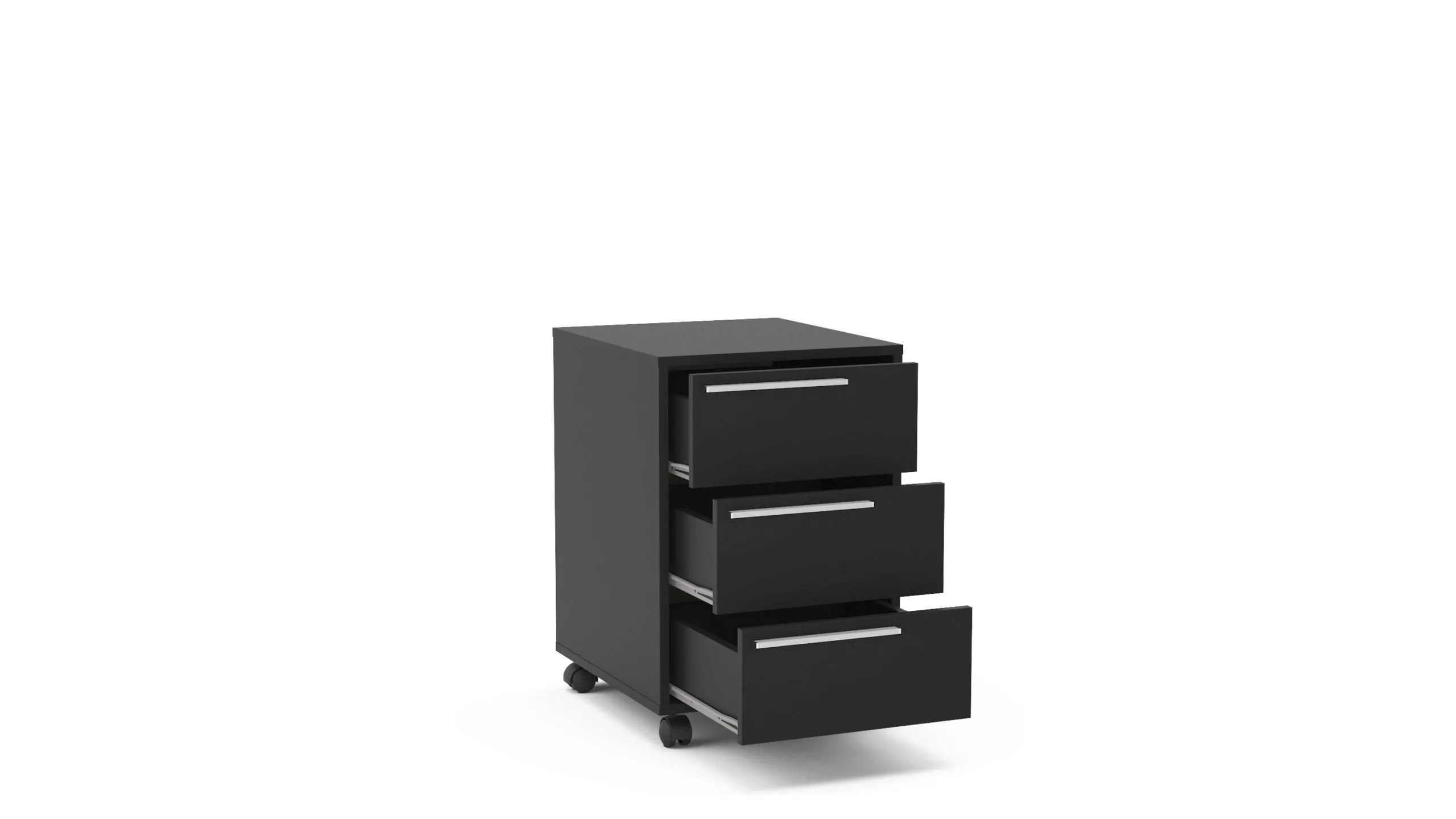 Click 3 Drawer Pedestal Black