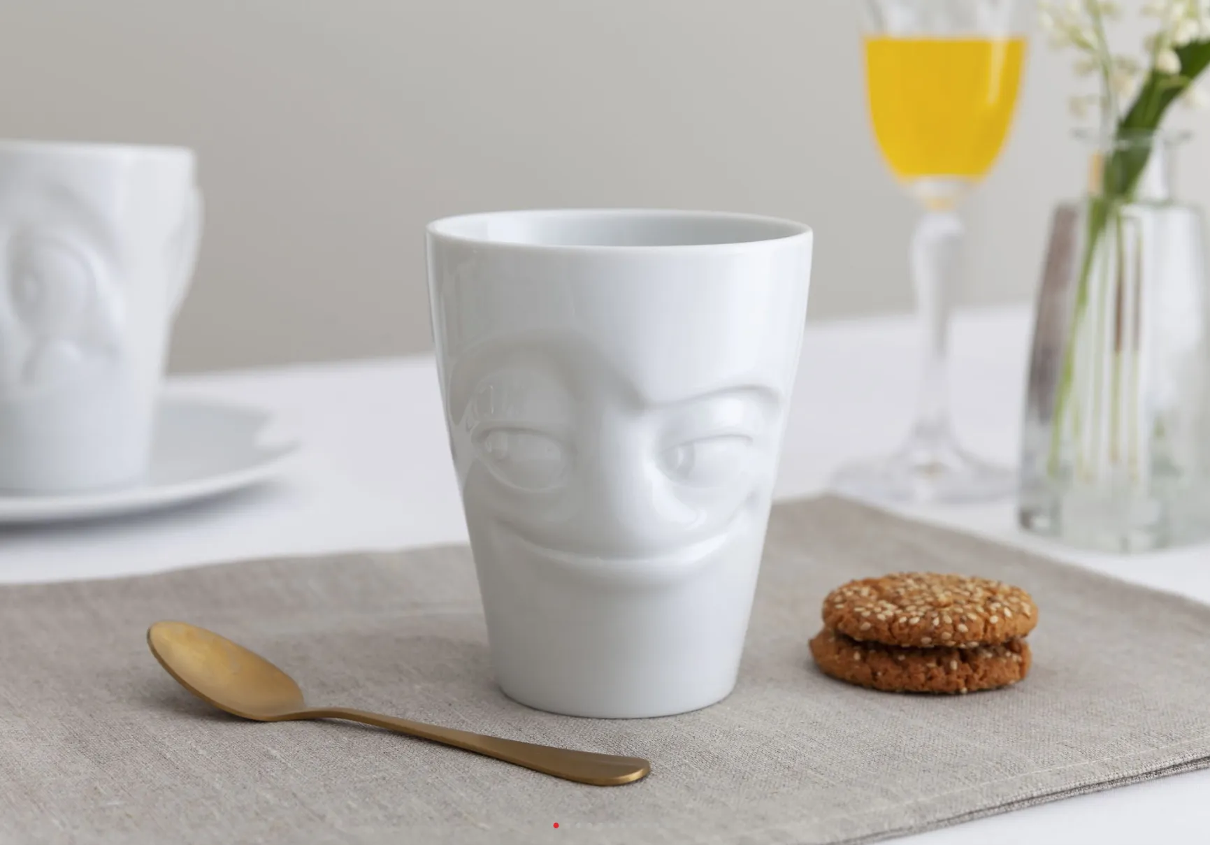 Coffee Mug with Handle, Impish Face