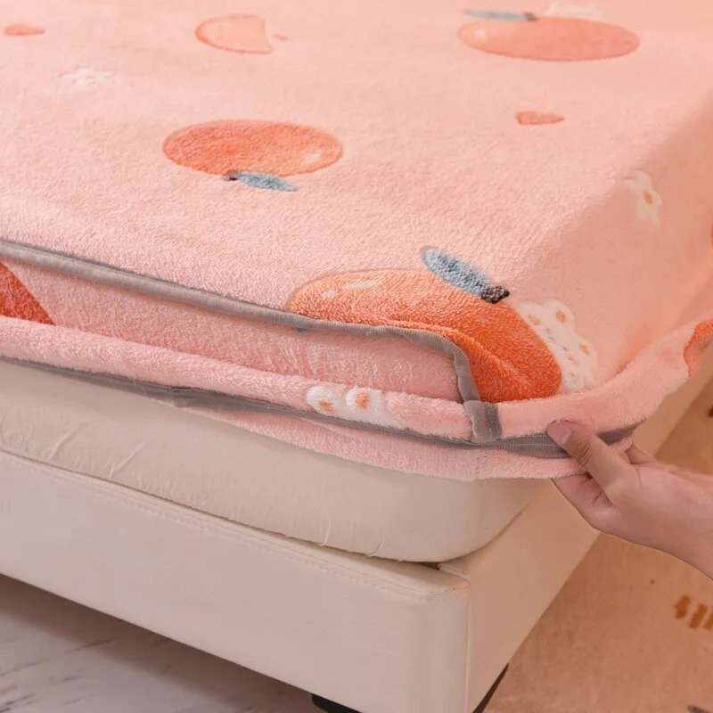 Coral Fleece Fitted Sheet with Elastic Band