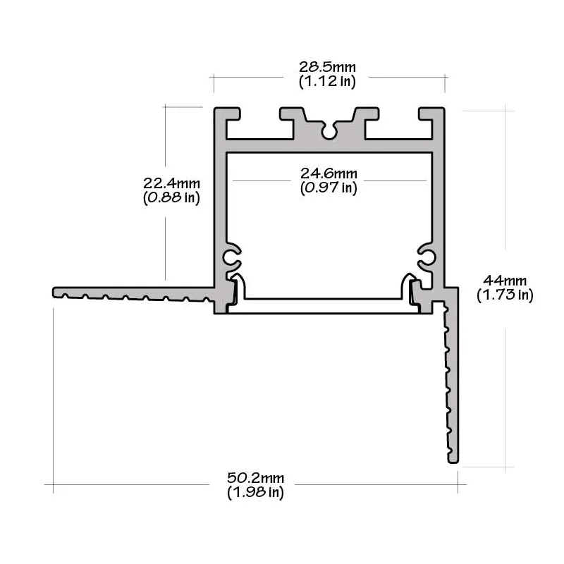 Core ALP-2400TL 1" Aperture Trimless Corner LED Profile - 96"