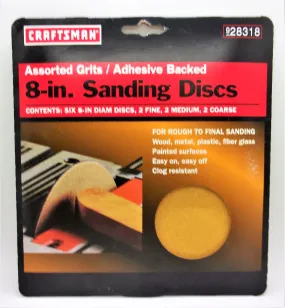 Craftsman Assorted Grits / Adhesive Backed 8-in. Sanding Discs #928318