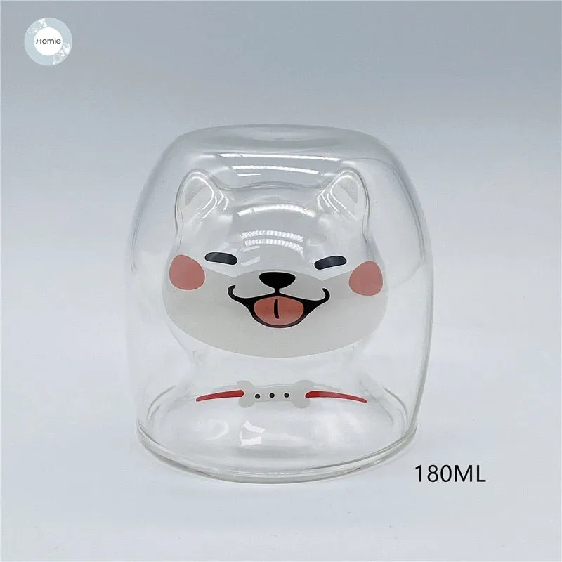 Creative glass mug Transparent Double Walls Glass