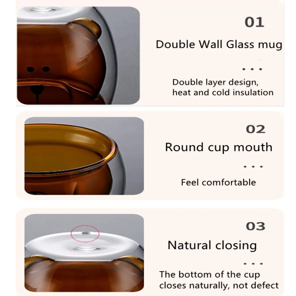 Creative glass mug Transparent Double Walls Glass