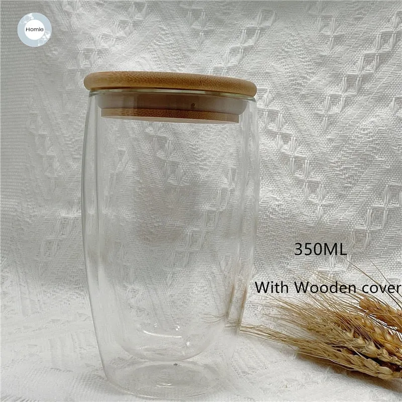 Creative glass mug Transparent Double Walls Glass