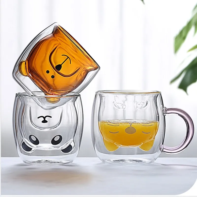 Creative glass mug Transparent Double Walls Glass