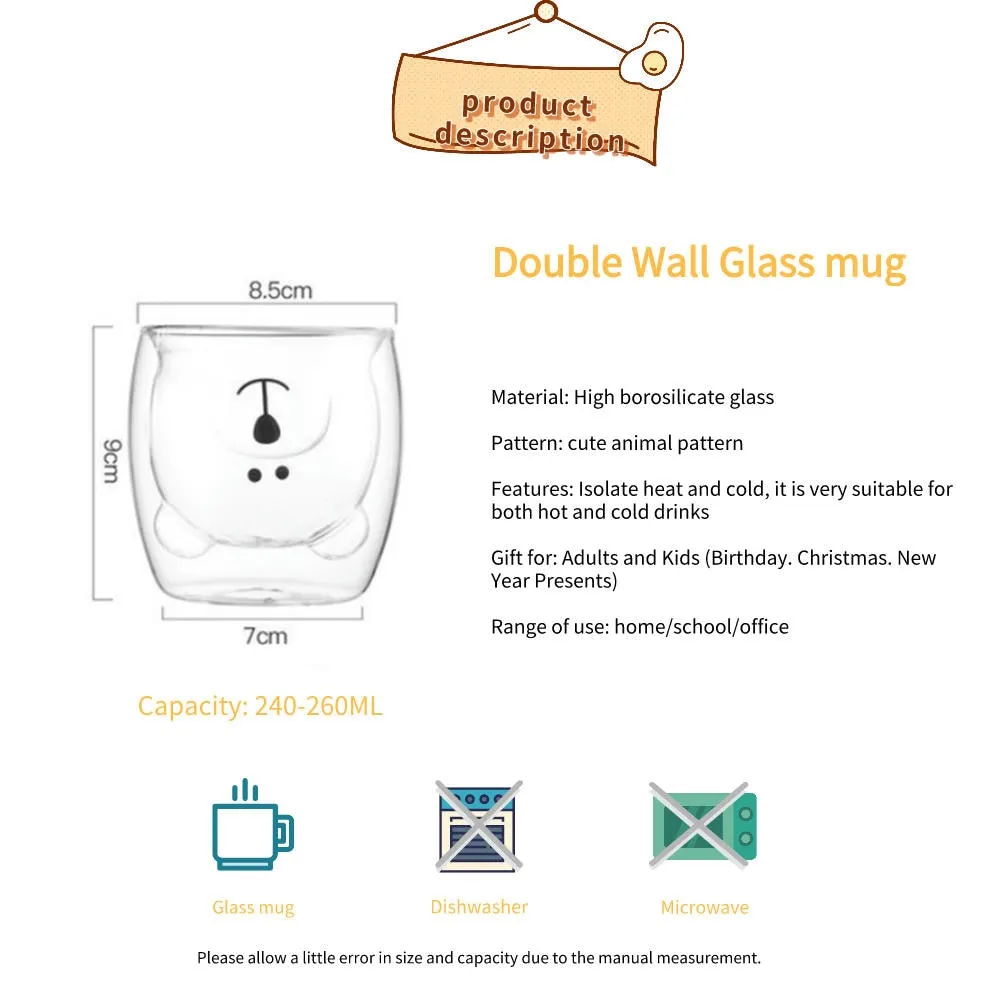 Creative glass mug Transparent Double Walls Glass