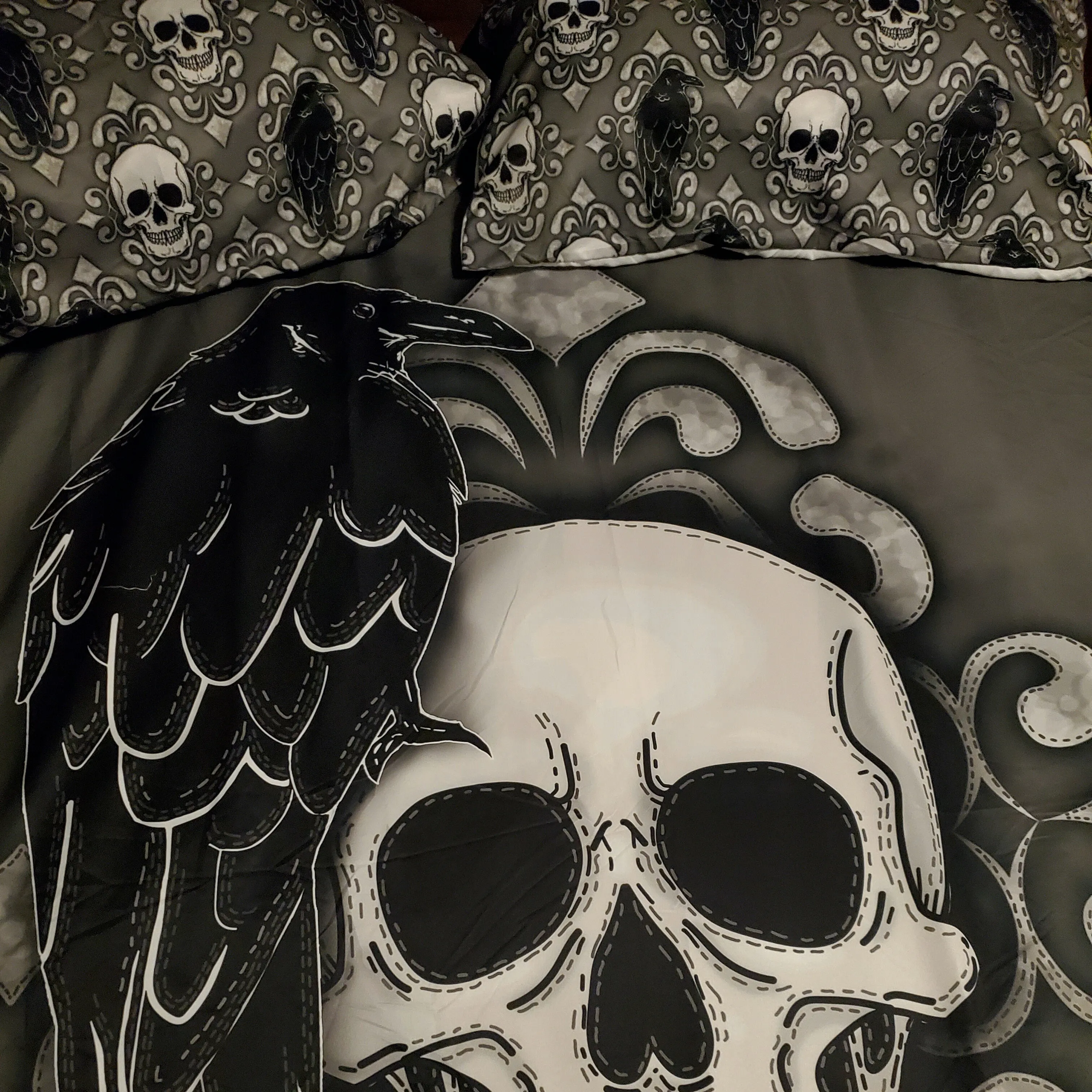 Crow & Skull Duvet & Pillow Shams