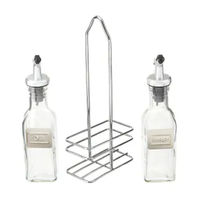 Cuisinox BOT-SML Oil & Vinegar Cruet Set with Caddy and English Labels