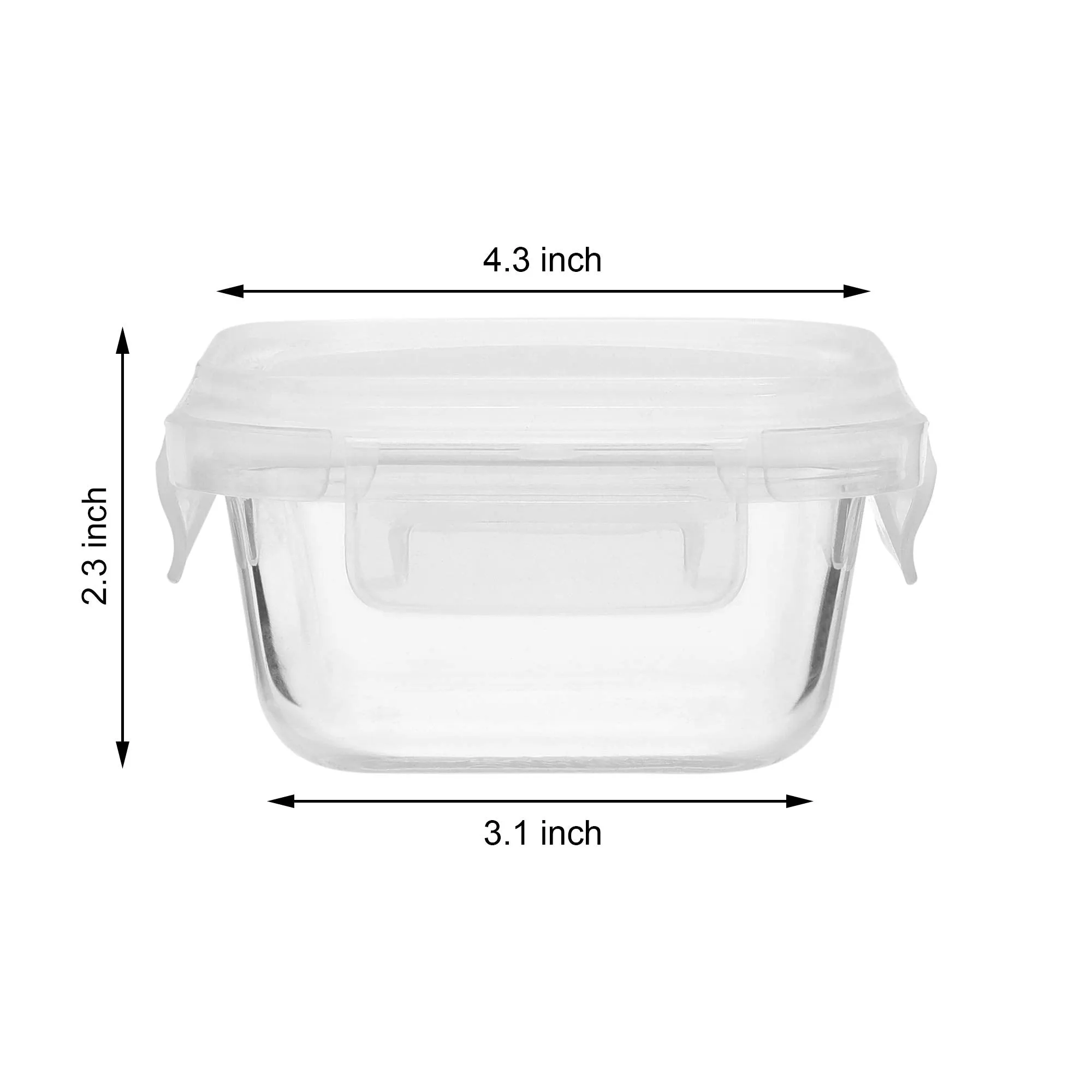 Cutting EDGE 2 Glass 300°C Microwave Safe High Borosilicate Round Office Tiffin Lunch Box with Break Free Detachable Lock and Bag (320ml x 2)