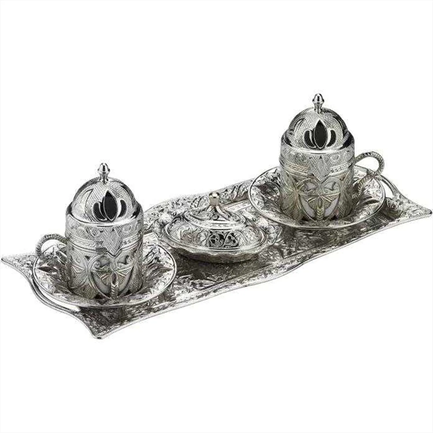 Defne Turkish Coffee Cup Set for 2 People, Demitasse, 2 oz