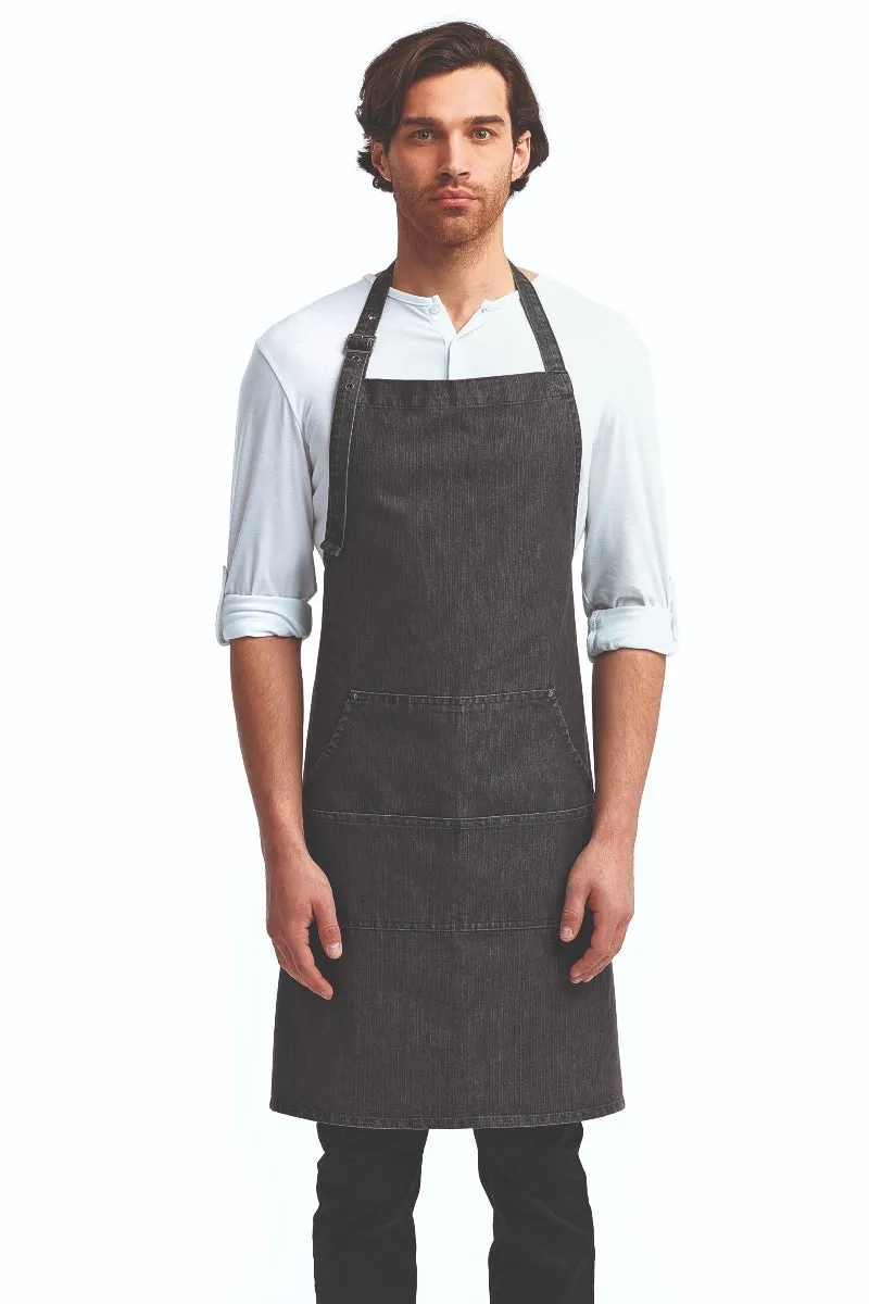 Denim Bib Adjustable Apron (4 Pocket Pouch)