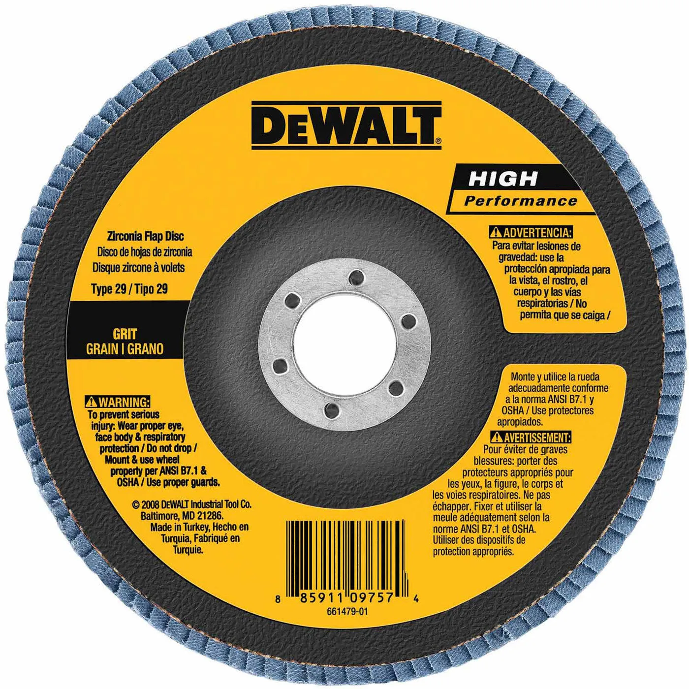 Dewalt DW8381H 6" x 5/8-11" Type 29 Angle Grinder Flap Disc