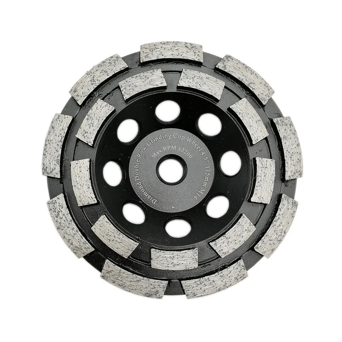 DT-DIATOOL Diamond Double Row Cup Grinding Wheel with M14 Thread Wet or Dry Grinding for Concrete Granite Marble Brick Hard Stone Dia 4''/4.5''/5''/7''