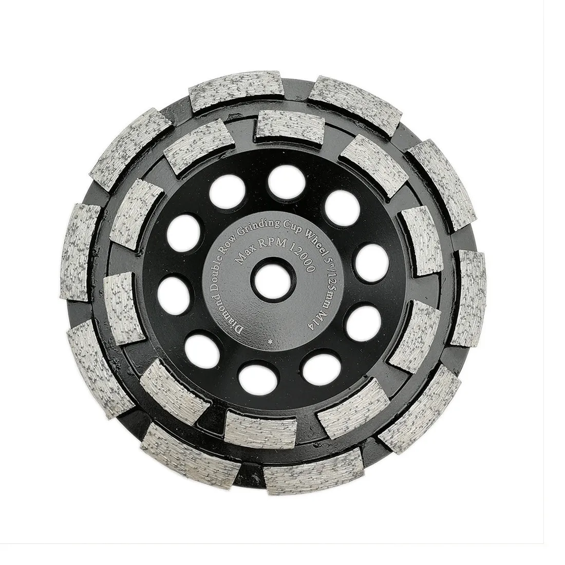 DT-DIATOOL Diamond Double Row Cup Grinding Wheel with M14 Thread Wet or Dry Grinding for Concrete Granite Marble Brick Hard Stone Dia 4''/4.5''/5''/7''