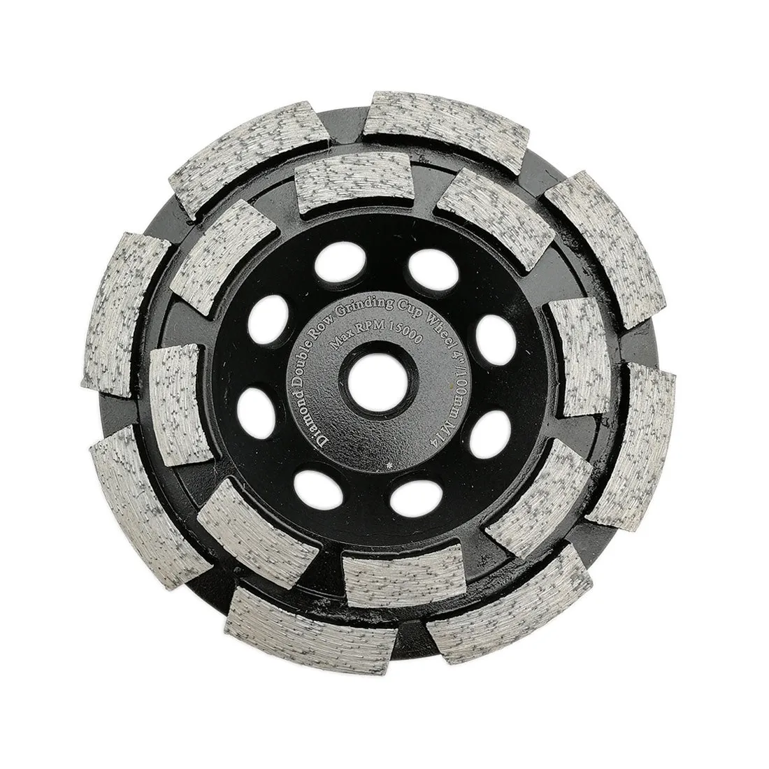 DT-DIATOOL Diamond Double Row Cup Grinding Wheel with M14 Thread Wet or Dry Grinding for Concrete Granite Marble Brick Hard Stone Dia 4''/4.5''/5''/7''