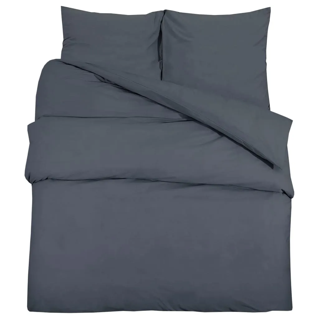 Duvet Cover Set Anthracite 225x220 cm Cotton