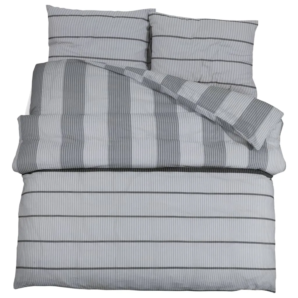 Duvet Cover Set Grey 200x220 cm Cotton