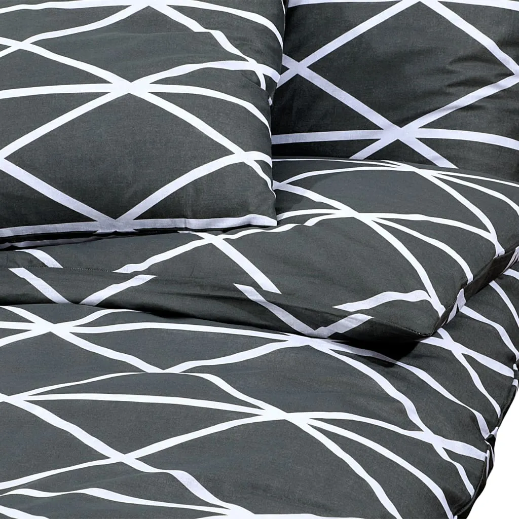 Duvet Cover Set Grey 220x240 cm Cotton