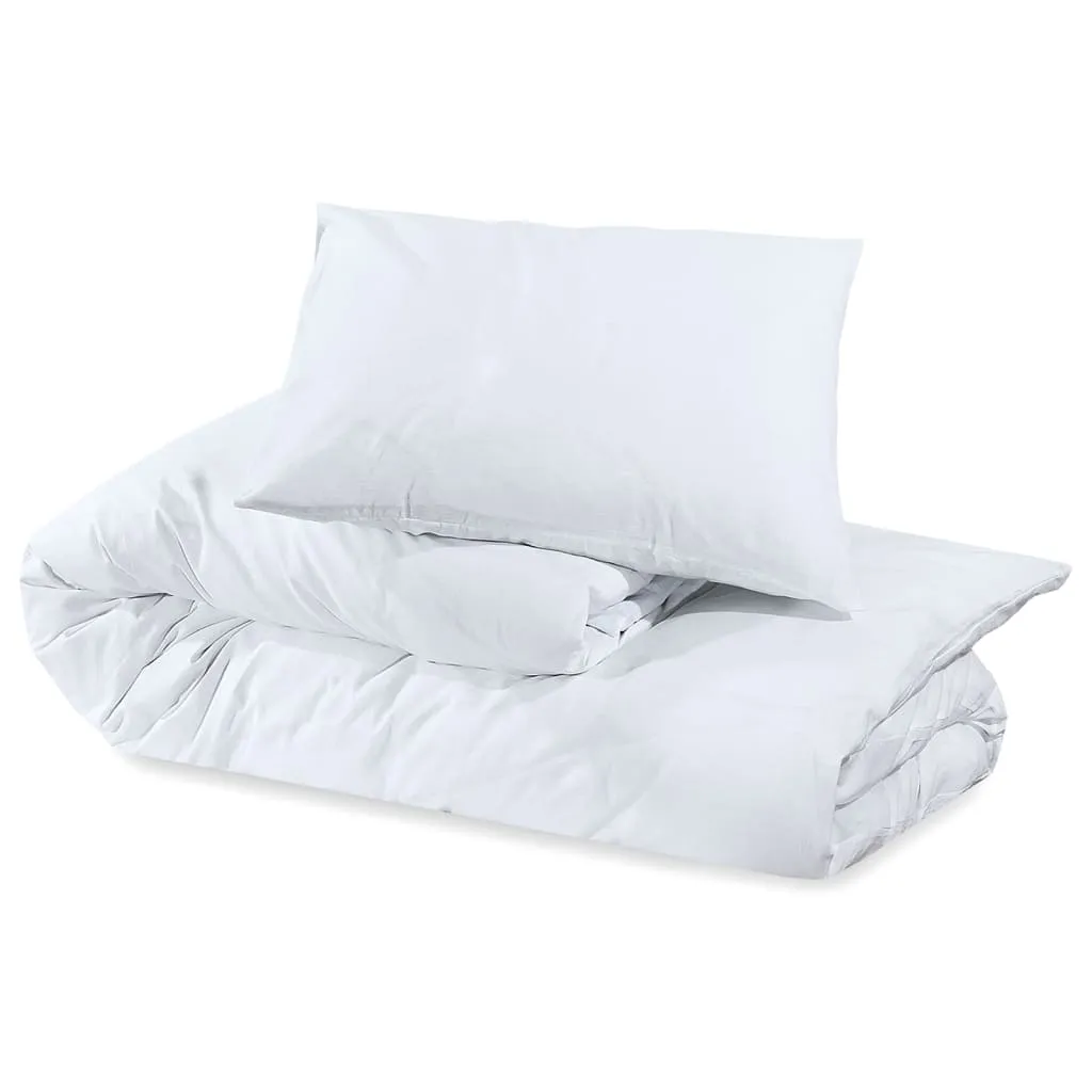 Duvet Cover Set White 260x240 cm Light-weight Microfiber