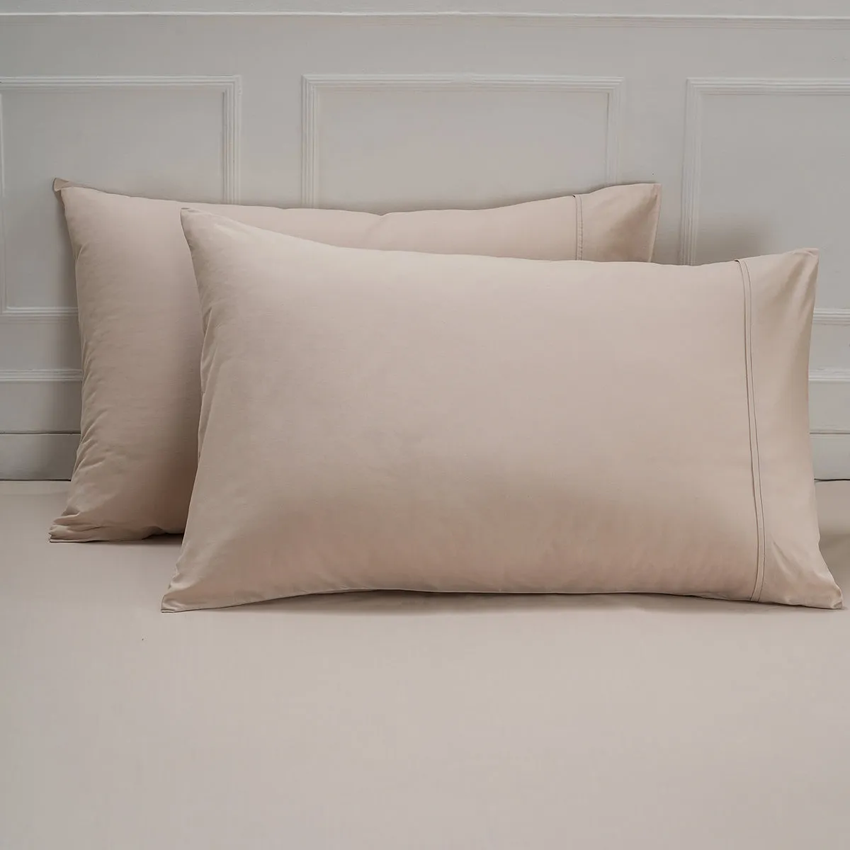 Eden Crisp & Light Weight 100% Cotton Solid Beige Fitted Sheet