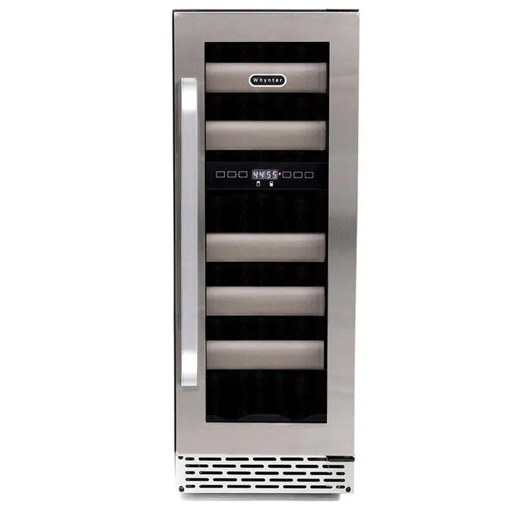 Elite 17-Bottle Seamless Stainless Steel Door Dual Zone Built-in Wine Refrigerator