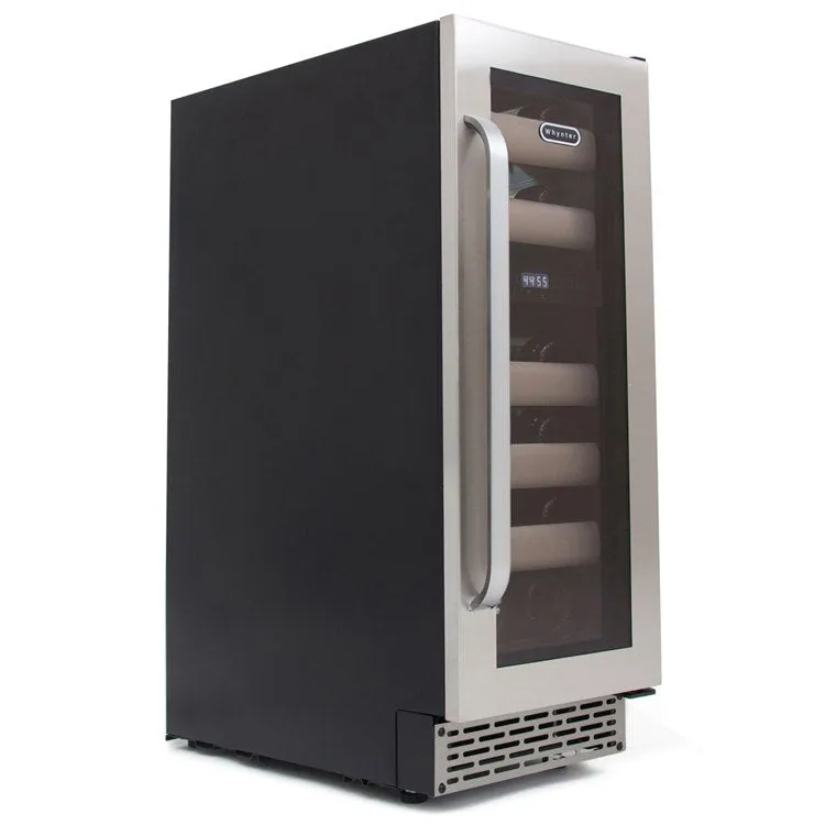 Elite 17-Bottle Seamless Stainless Steel Door Dual Zone Built-in Wine Refrigerator