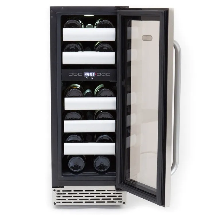 Elite 17-Bottle Seamless Stainless Steel Door Dual Zone Built-in Wine Refrigerator