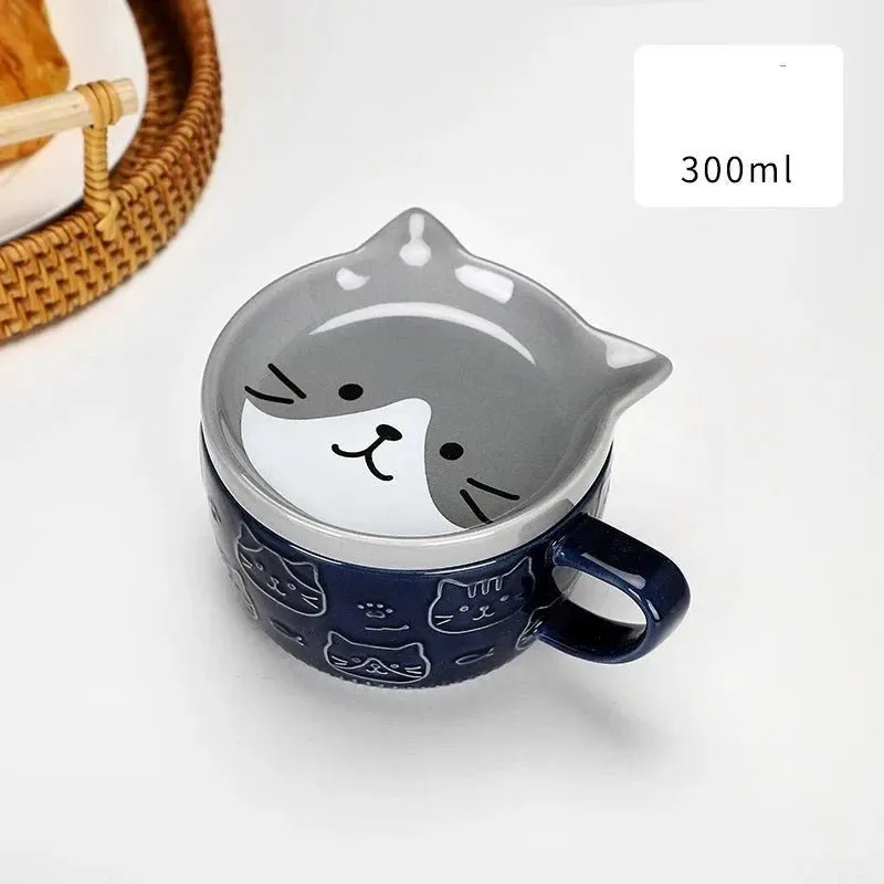 European Animal Ceramic Coffee Cup with Lid