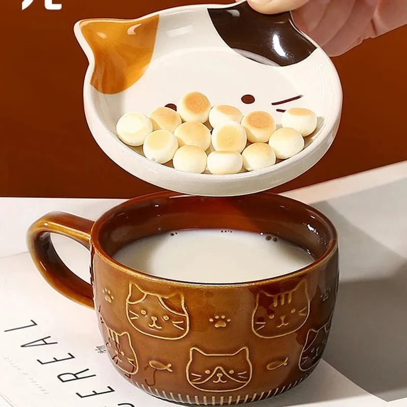 European Animal Ceramic Coffee Cup with Lid