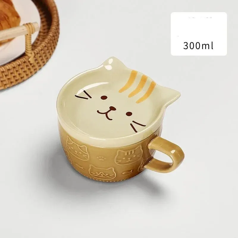 European Animal Ceramic Coffee Cup with Lid