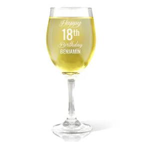 Fancy Happy Birthday Wine 410ml Glass